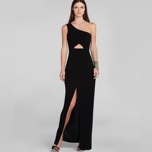 BCBG asymmetrical black dress